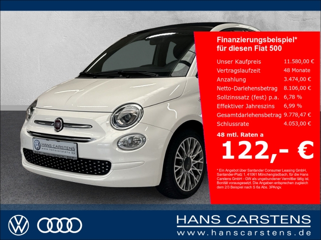 Fiat 500 1.2 Cabrio 8V Lounge S&S Klima Tempomat