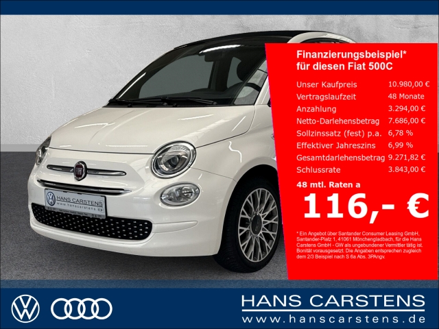 Fiat 500C 1.2 Cabrio 8V Lounge S&S Klima Tempomat